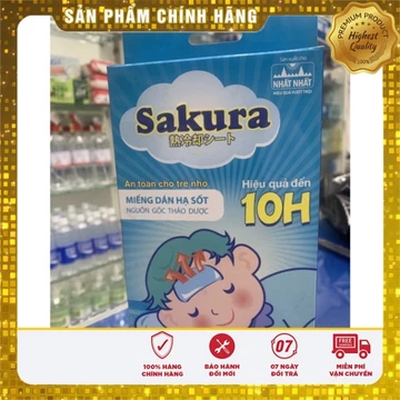 [Chính hãng] 1 Hộp 6 miếng dán hạ sốt Sakura - an toàn cho trẻ em và người lớn