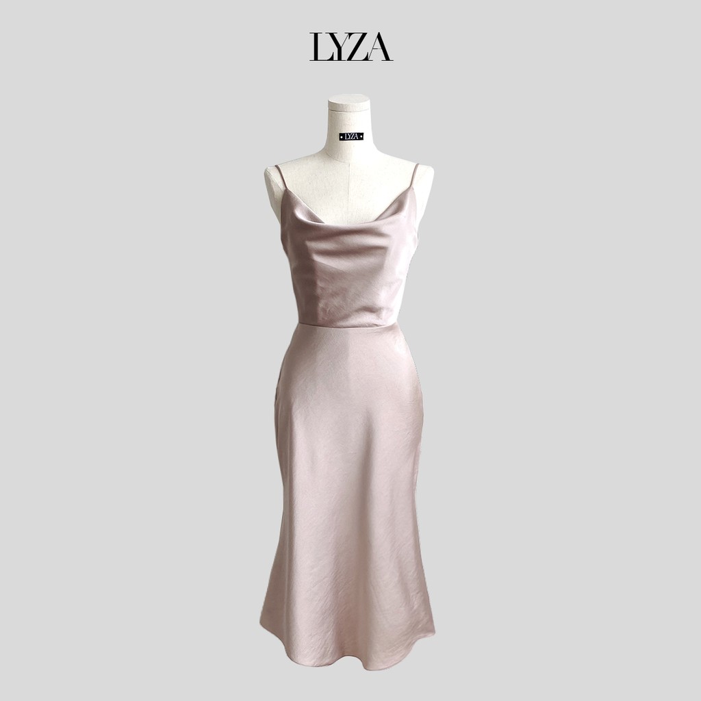 Đầm LYZA hồng cổ đổ