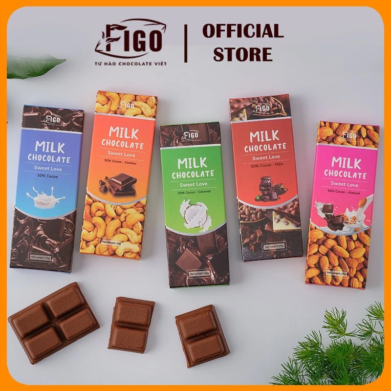 Thanh Socola FIGO Mix Nhiều Vị Sữa Cacao Trái Cây Đồ Ăn Vặt Nội Địa Việt Nam 20G