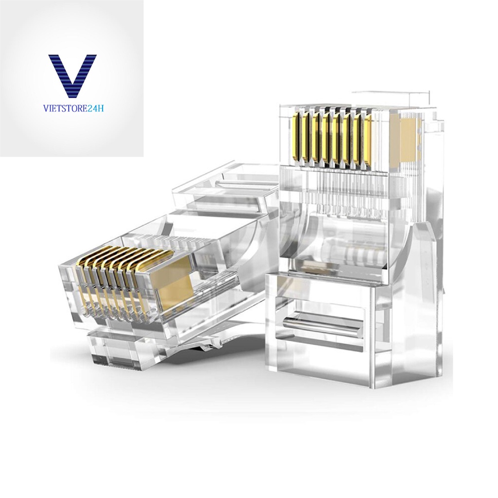 Đầu Mạng RJ45 VP-Link CAT6E Xuyên Thấu (100pcs) | Shopee Việt Nam