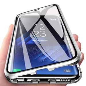 Ốp Lưng Cho OPPO RENO 13 14 15 F Pro 4G 5G 2025 Ốp Điện Thoại Kim Loại Từ Tính Hai Mặt Kính Cường Lực 360 Full Trong Suốt Cứng Full Cover Bảo Vệ Mặt Sau