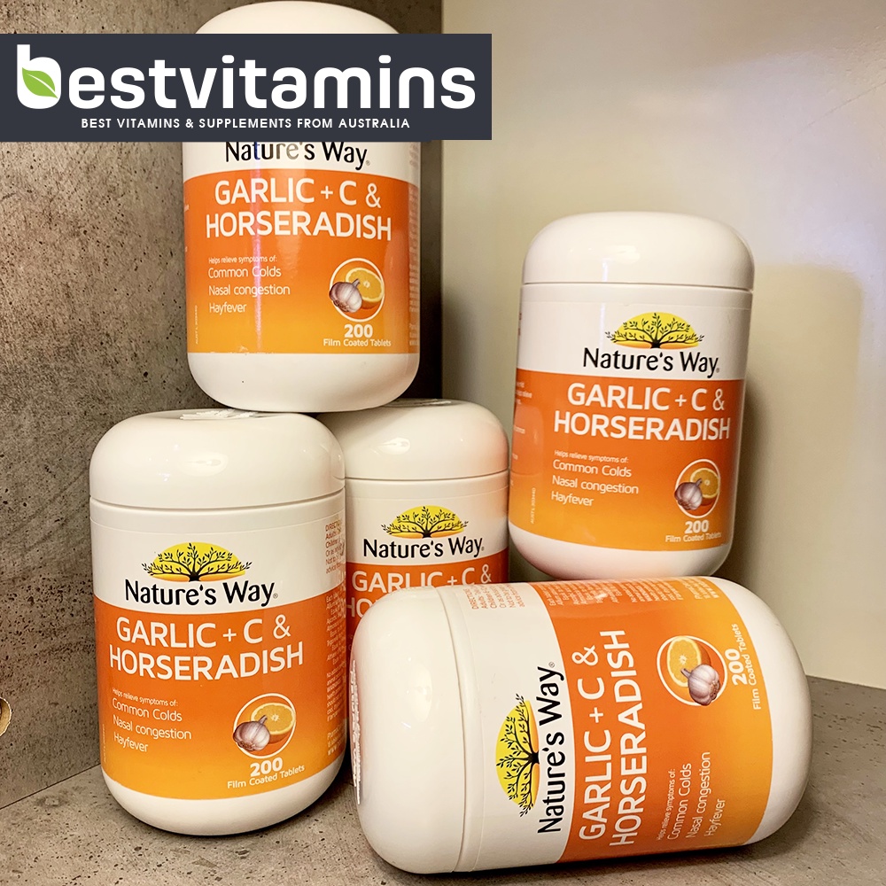 [CHÍNH HÃNG] Nature's Way Garlic + C & Horseradish Viên uống làm giảm