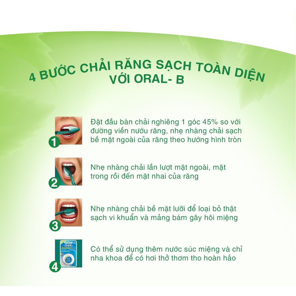 Mô tả Bàn Chải ORAL-B Tinh Chất Trà Xanh/ Trà Đen - Vỉ 5 cây - 1