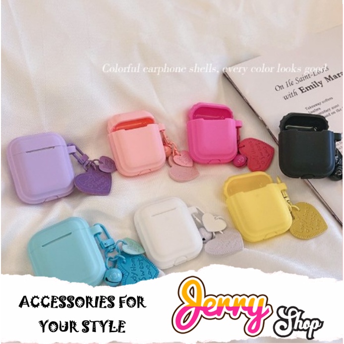 Case Airpod Pro, Airpod 1/2, Airpod 3 Đủ Màu Có Dây Trái Tym - Jerry Shop