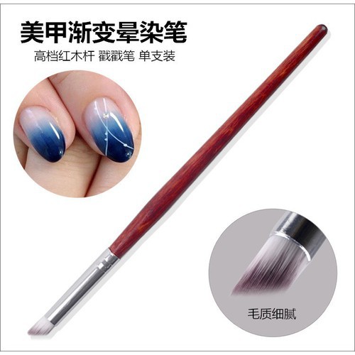 Cọ ombre cán gỗ đầu xiên, chất lông mềm mại dễ tán màu