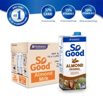 Thùng sữa hạt Hạnh Nhân và Yến Mạch SOGOOD thương hiệu sữa hạt số 1 tại Úc với hơn 125 năm