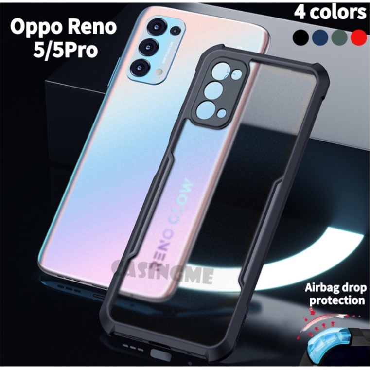 Ốp điện thoại trong suốt có túi khí chống sốc và giá đỡ cho OPPO Reno 5 4G/Reno 5 5G/Reno 5Pro 5G