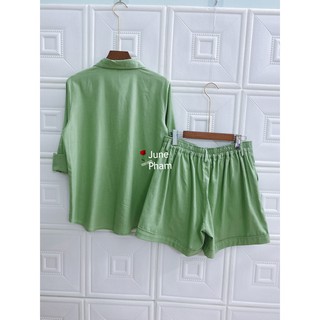 JUNE LINEN S11 - Sét LINEN BỘT áo sơ mi tay dài và short. Ảnh thật. 3 MÀU