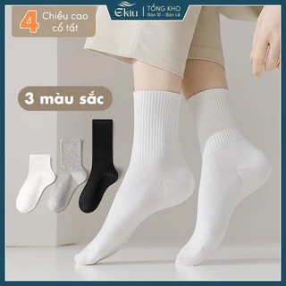 Tất vớ nam nữ chất liệu vải Hàn Quốc co giãn bốn chiều , phong cách đơn giản , chống hôi chân - Ekiu Shop