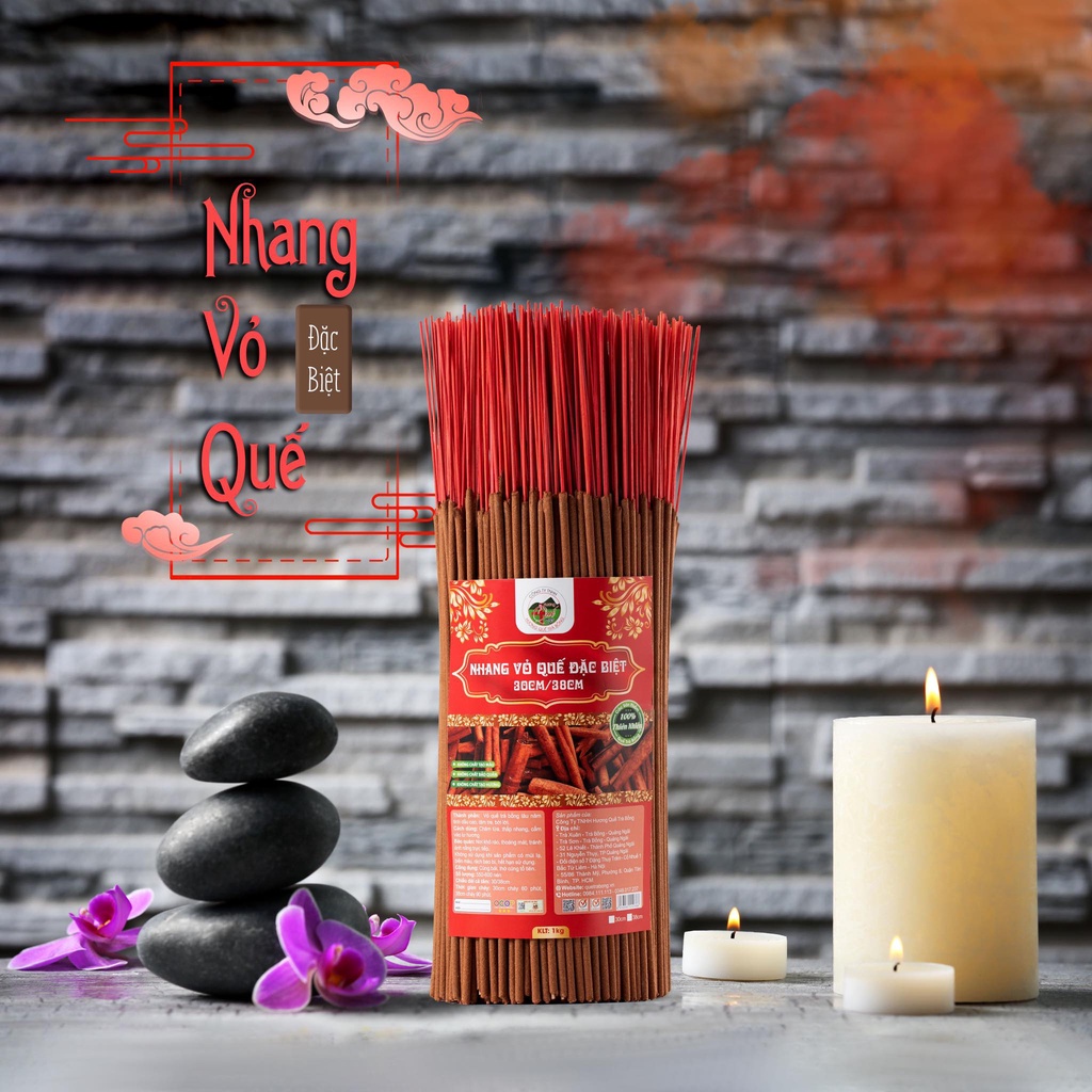 Ảnh Nhang Vỏ Quế Đặc Biệt Size 30/38cm 1Kg - Hương Quế Trà Bồng Quảng Ngãi 1