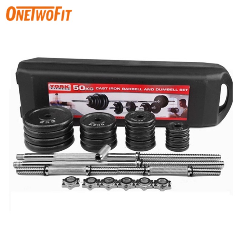 Ảnh OneTwoFit Bộ đĩa tạ tập gym 50kg tạ tay dụng cụ gym đa năng Bộ Tạ Tay Đa Năng 1