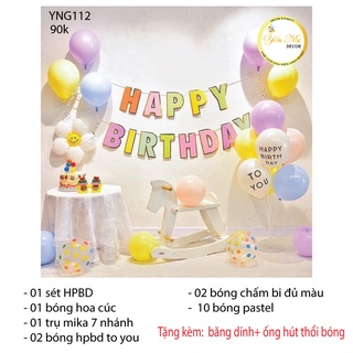 Sét bóng sinh nhật hàn quốc mẫu mới siêu đẹp ,phụ kiện trang trí sinh nhật giá rẻ, YẾN NHI SHOP