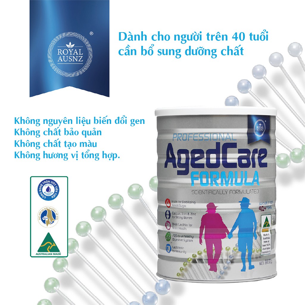 Mô tả Combo 2 Sữa Hoàng Gia Úc Royal Ausnz AGED CARE FORMULA Dành Cho Người Cho Người Trên 40 Tuổi Hộp 900g - 2