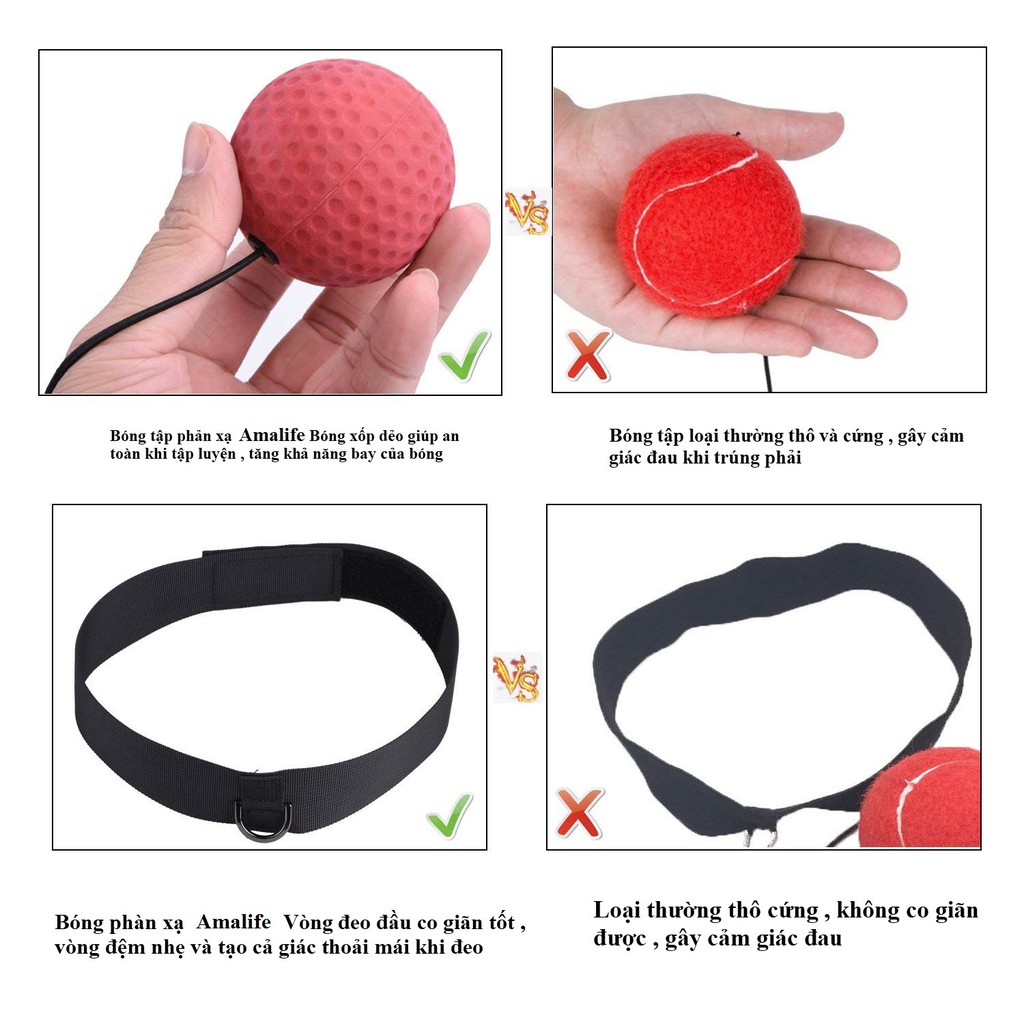 Ảnh Bóng Tập Phản Xạ Boxing Treo Đầu Bóng Phản Xạ Kickboxing – Bộ Bóng Dây Tập Phản Xạ Đấm Bốc Chính Hãng Amalife 3