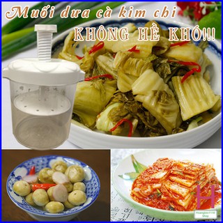 Bình muối dưa cà nhựa Việt Nhật trong suốt tiện dụng { H }