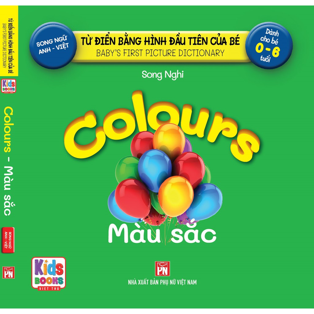 Sách - BabyS First Picture Dictionary - Từ Điển Bằng Hình - Màu sắc - Colours (các trang đều là Bìa Cứng chống nước)