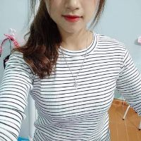 Áo thun gân tay dài sọc kẻ
