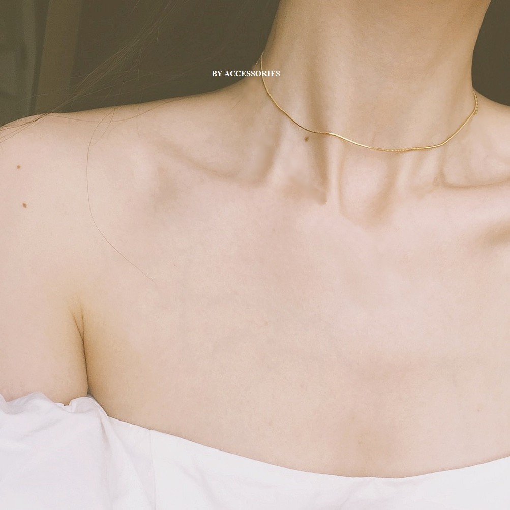 Choker dây chuyền titan dây mì mảnh không gỉ có nhiều size BY ACCESSORIES