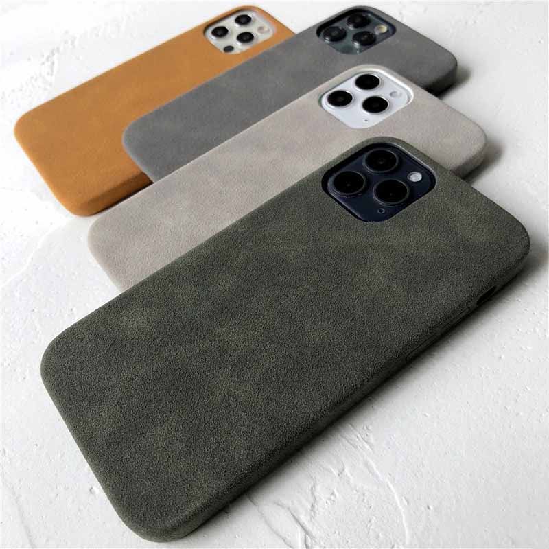 Ốp điện thoại da lộn họa tiết siêu mỏng cho iPhone 15 Plus 14 13 12 11 Pro Max 15promax 14promax 15plus 14plus Vỏ TPU mềm chống trượt