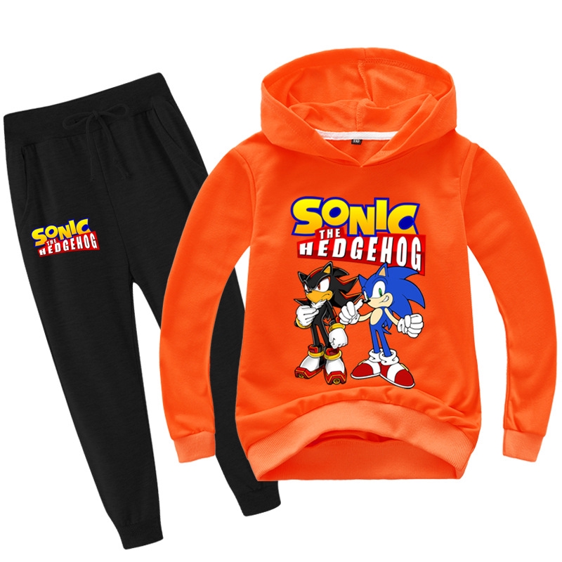 Bộ đồ Sonic the Hedgehog cho bé: áo hoodie và quần, thời trang bé trai