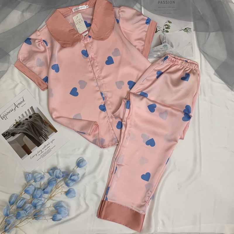 Pizam cổ sen lụa satin dễ thương