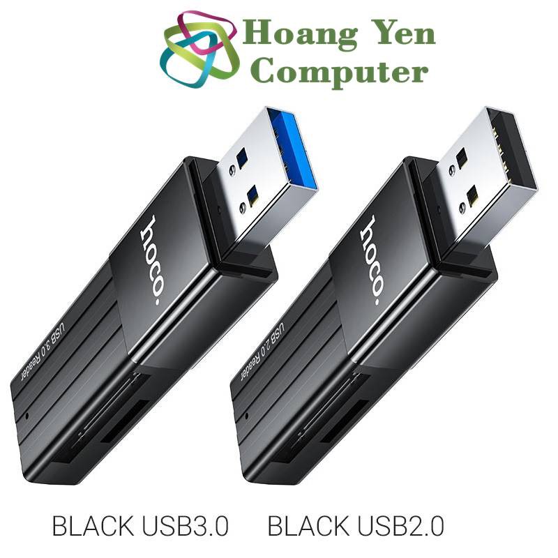Đầu Đọc Thẻ Nhớ Hoco HB20 (Hổ Trợ Đọc Thẻ Micro SD, SD)  - BH 1 Năm Chính Hãng - Hoangyencomputer