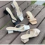 Dép guốc cao gót mũi vuông 3 phân Annmodels phối dây chất liệu xi mờ kiểu dang thời trang _SD02TRON