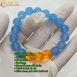Vòng tay phong thủy mệnh thủy - tam hợp tỵ dậu sửu size 8 10ly - có khai quang may mắn tài lộc