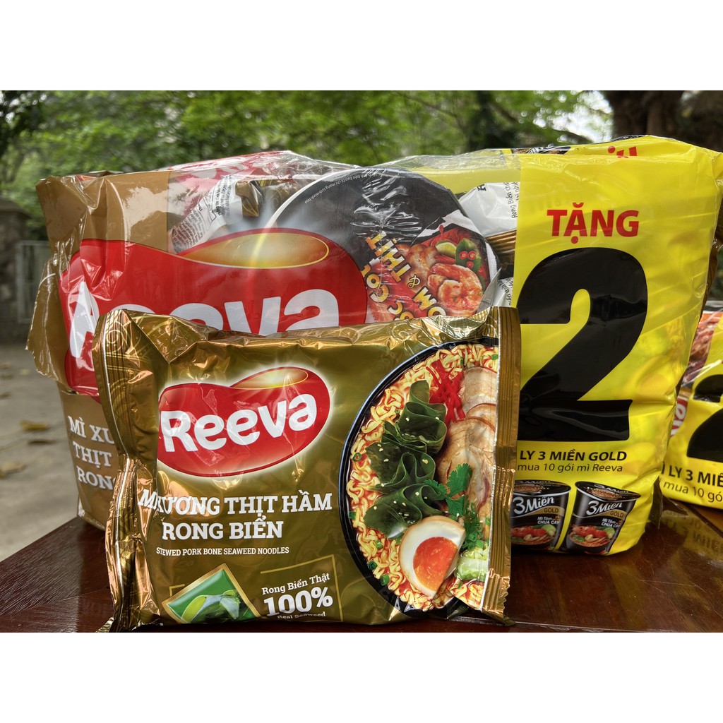 COMBO 10 GÓI MÌ REEVA HẢI SẢN RONG BIỂN 85G TẶNG 2 HỘP MÌ 3 MIỀN ...