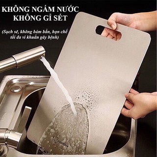 Thớt kháng khuẩn inox dùng được 2 mặt chống rỉ sét nấm mốc,thớt dùng nhà bếp