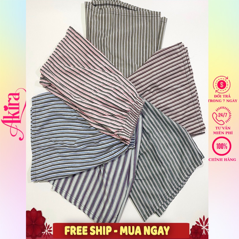 Quần Đùi Nam Mặc Nhà, Vải Sọc Tâm, Chất Liệu Thoáng Mát Thấm Hút Mồ Hôi, Đủ Size Từ 45 - 85KG