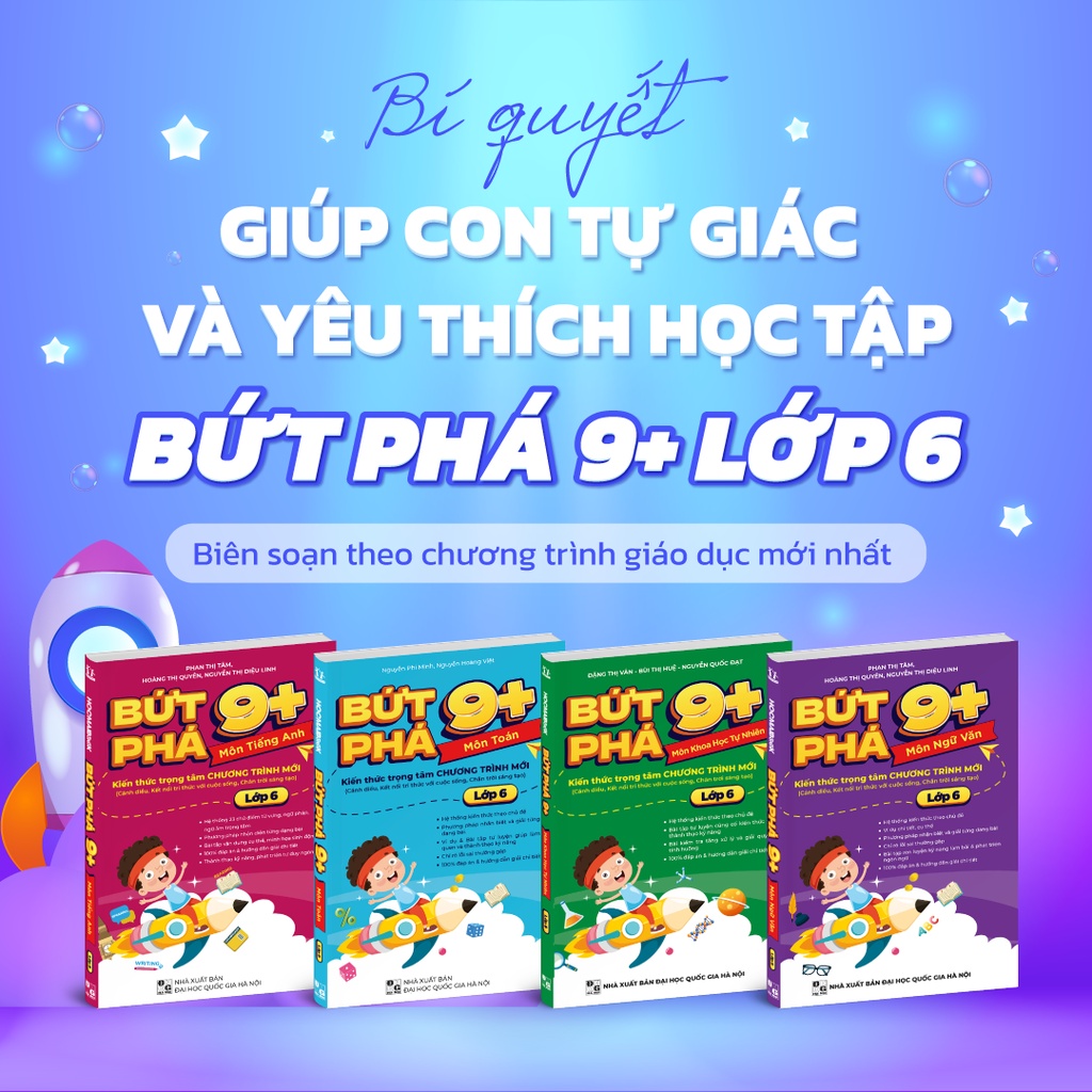 Ảnh Combo 2 cuốn sách Bứt phá 9+ lớp 6 (Theo chương trình SGK mới). Bí kíp giúp con đạt toàn điểm 9,10 trên lớp 2
