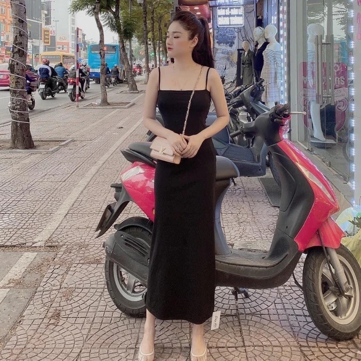 V120-Đầm maxi len tăm 2 dây Sammivnxk❤️Đầm maxi 2s dáng dài❤️{free ship}
