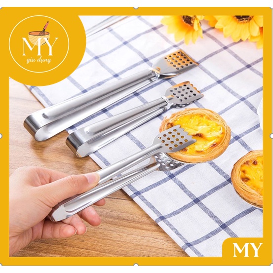 Kẹp inox gắp thức ăn thiết kế nhiều lỗ giúp lọc dầu chất liệu thép không gỉ đa năng tiện dụng
