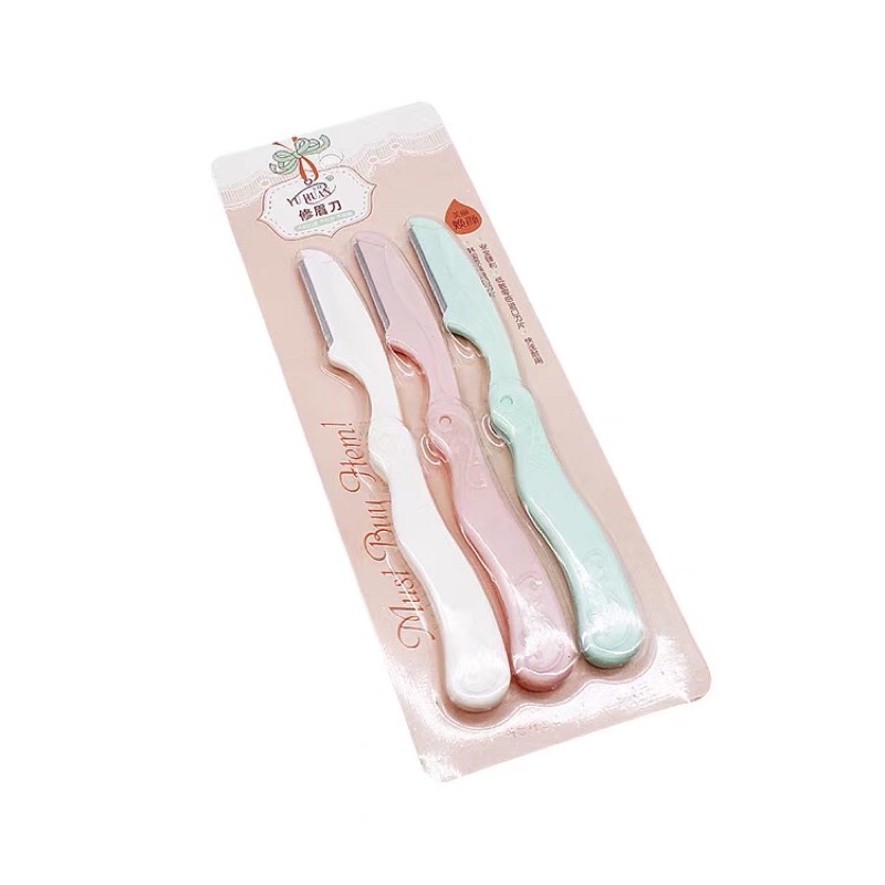 DAO CẠO CÁC LOẠI LÔNG - Bộ 3 Dao Cạo, Tỉa Lông Mày, Chân Mày Tóc Mái Tiện Lợi