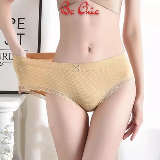 Quần lót nhăn Q 102 viền ren đính nơ thông hơi co giãn kháng khuẩn BC_CHIC LINGERIE