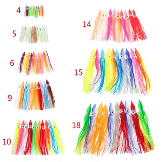 Set 10 Mồi Câu Cá Giả Hình Bạch Tuộc Bằng Nhựa Mềm