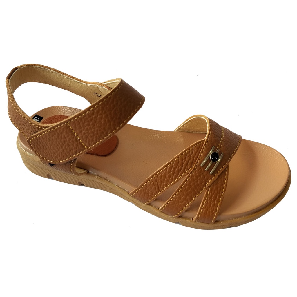 Giày sandal nữ quai ngang da bò BIGGBEN HKD083