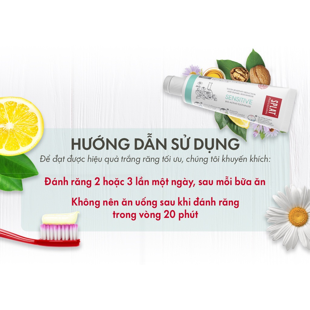 Mô tả Kem Đánh Răng SPLAT Sensitive Professional series Phục Hồi Men Răng, Giúp Trắng Sáng Và Giảm Ê Buốt Dung Tích 20ml - 3