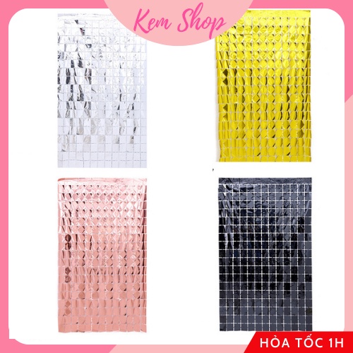 Tấm rèm sequin lấp lánh 1*2m làm backdrop dán tường Kem Shop trang trí sinh nhật tiệc cưới sự kiện - Kemshop K355