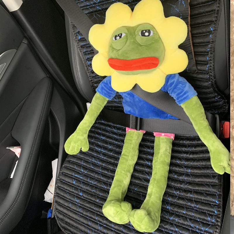Đồ chơi búp bê nhồi bông ếch Pepe và hoa hướng dương 80cm trang trí làm quà tặng cho bé