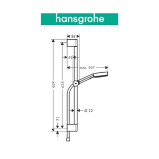 Tay sen kèm thanh trượt hansgrohe Pulsify Select S 105 3jet 24160