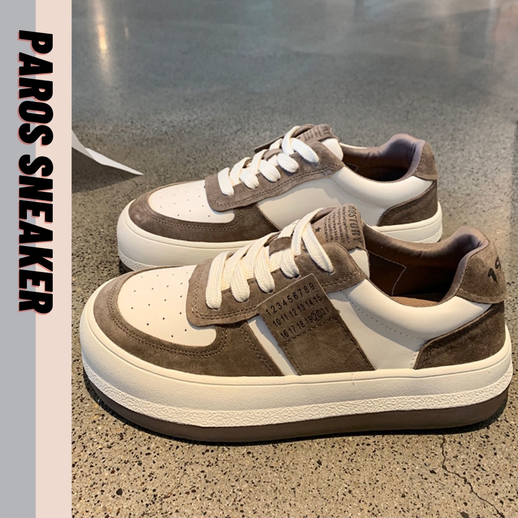 Giày thể thao nữ phối màu đen nâu