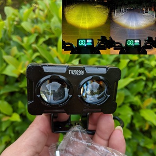 Đèn trợ sáng bi cầu X25 Pro 2 mắt xe máy ô tô siêu sáng 45W chế độ cốt vàng pha trắng hàng cao câp dành cho khách víp