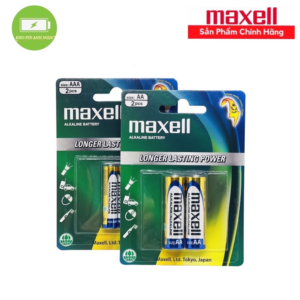 Vỉ 2 Viên Pin AA ( Pin Đũa) - AAA ( Pin Tiểu ) Maxell Alkaline - Hàng ...