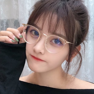 Kính cận thời trang phong cách Ulzzang gọng tròn mắt mèo cute không độ chống tia UV đẹp giá rẻ HANASO 066
