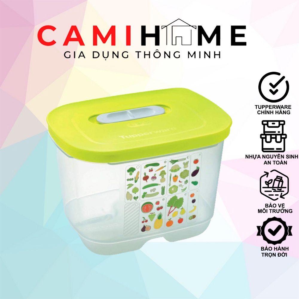 Hộp Ventsmart Tupperware dung tích 1.8L trữ rau củ trái cây có nút hô ...