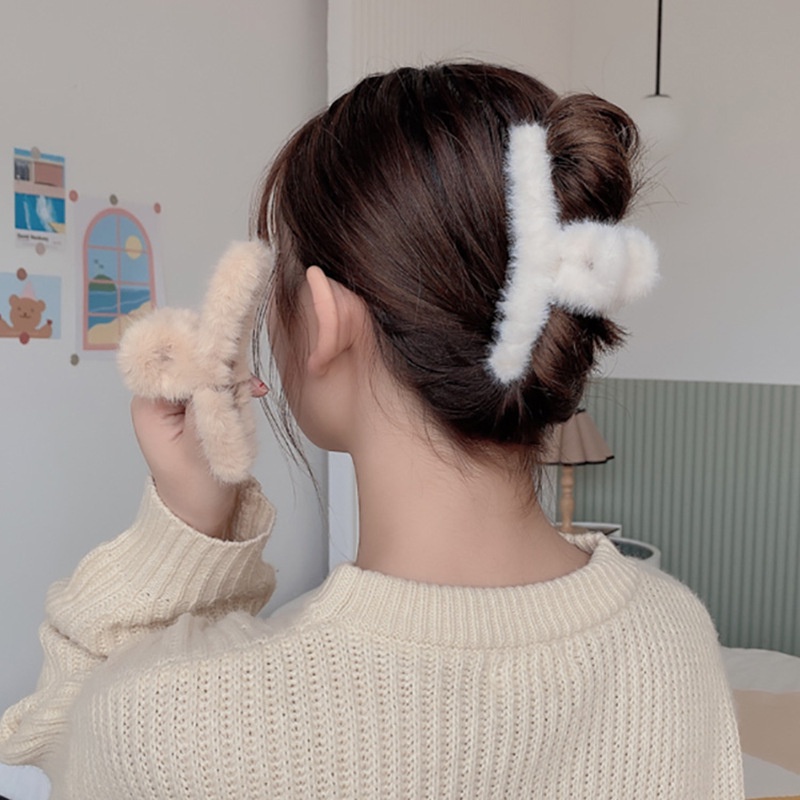 Kẹp tóc càng cua vải lông nhung màu sắc ngọt ngào phong cách Hàn Quốc xinh xắn cho nữ