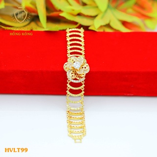 Vòng Tay, Lắc Tay Nữ Mặt Đính Đá Xi Mạ Vàng Non Cao Cấp - Trang Sức Hava Hong Kong - HVLT99