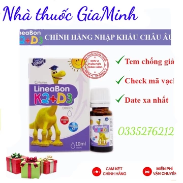 [Chính hãng] LineaBon K2+D3 - Bổ sung vitamin K2 D3 drops Tăng cường hấp thu canxi tối đa (Lọ 10ml)